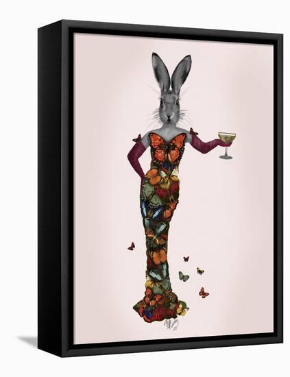 Rabbit Butterfly Dress-Fab Funky-Framed Stretched Canvas