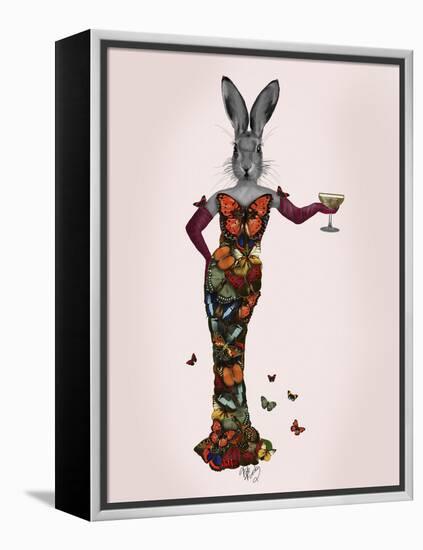 Rabbit Butterfly Dress-Fab Funky-Framed Stretched Canvas