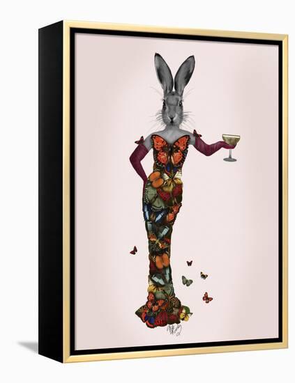 Rabbit Butterfly Dress-Fab Funky-Framed Stretched Canvas