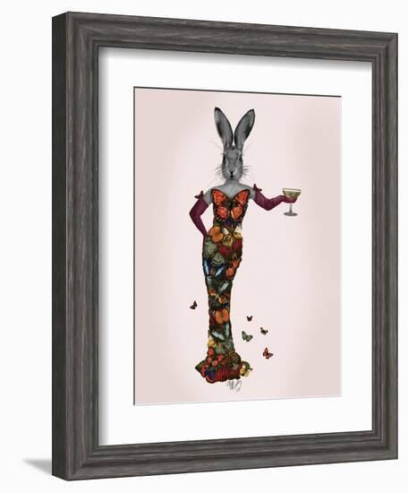 Rabbit Butterfly Dress-Fab Funky-Framed Art Print