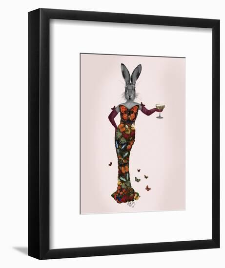 Rabbit Butterfly Dress-Fab Funky-Framed Art Print