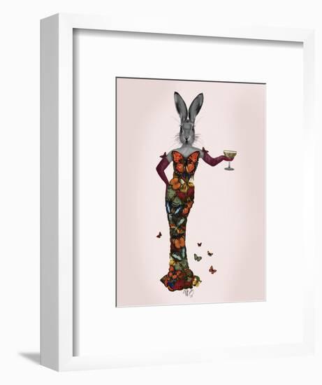 Rabbit Butterfly Dress-Fab Funky-Framed Art Print