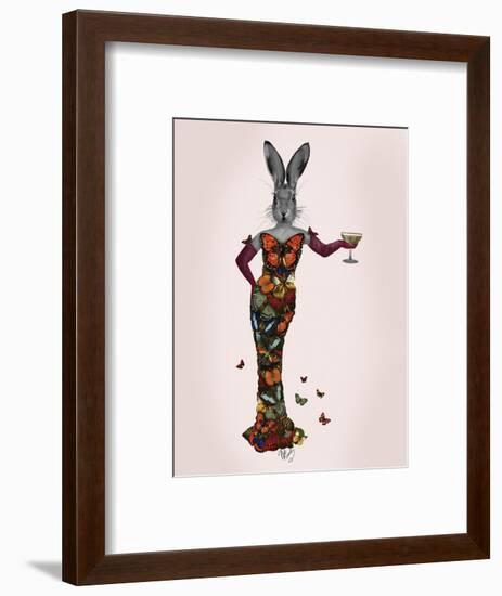 Rabbit Butterfly Dress-Fab Funky-Framed Art Print