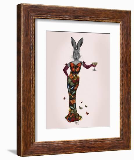 Rabbit Butterfly Dress-Fab Funky-Framed Art Print