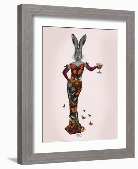 Rabbit Butterfly Dress-Fab Funky-Framed Art Print