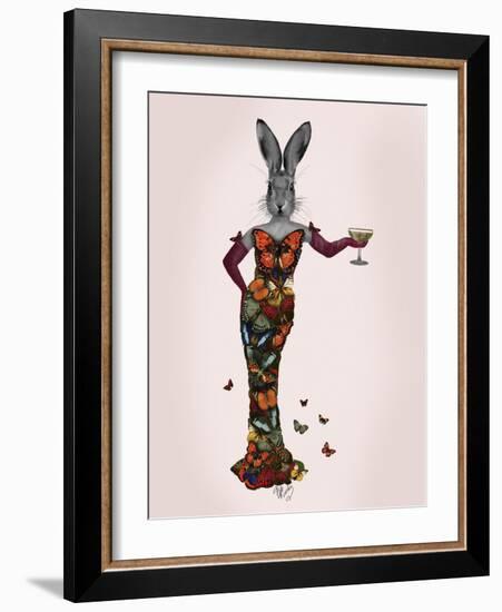 Rabbit Butterfly Dress-Fab Funky-Framed Art Print