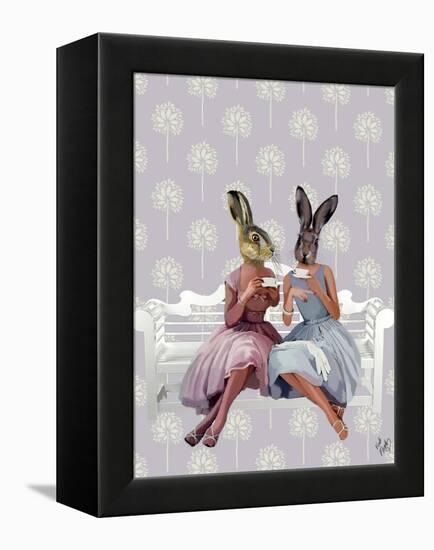 Rabbit Chat-Fab Funky-Framed Stretched Canvas