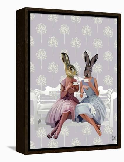 Rabbit Chat-Fab Funky-Framed Stretched Canvas