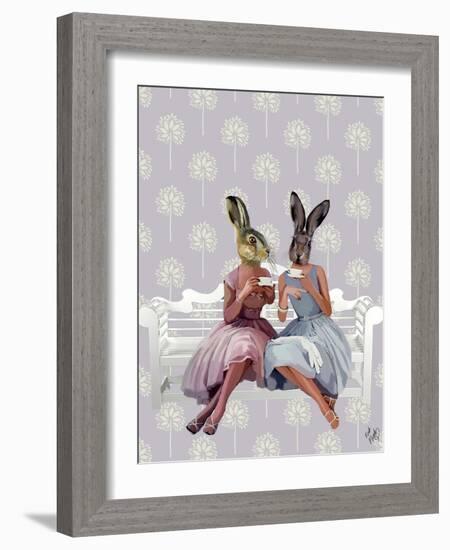 Rabbit Chat-Fab Funky-Framed Art Print