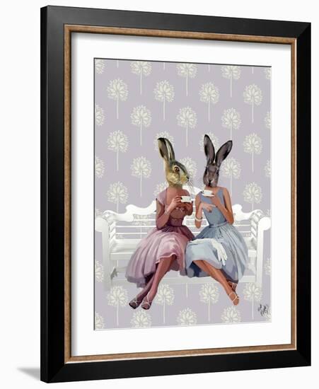 Rabbit Chat-Fab Funky-Framed Art Print