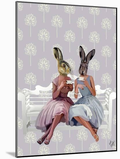 Rabbit Chat-Fab Funky-Mounted Art Print