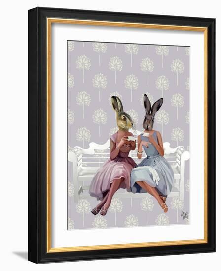 Rabbit Chat-Fab Funky-Framed Art Print