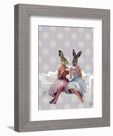 Rabbit Chat-Fab Funky-Framed Art Print