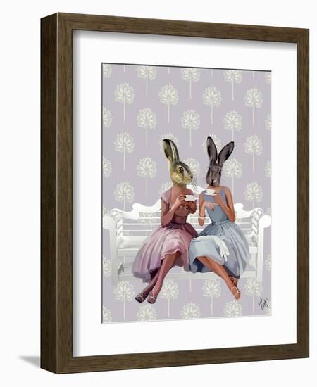 Rabbit Chat-Fab Funky-Framed Art Print