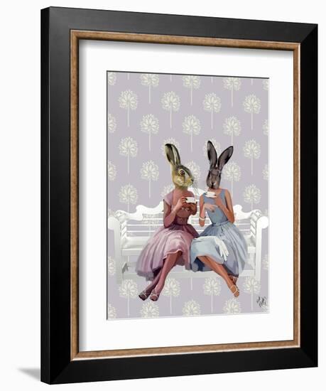 Rabbit Chat-Fab Funky-Framed Art Print