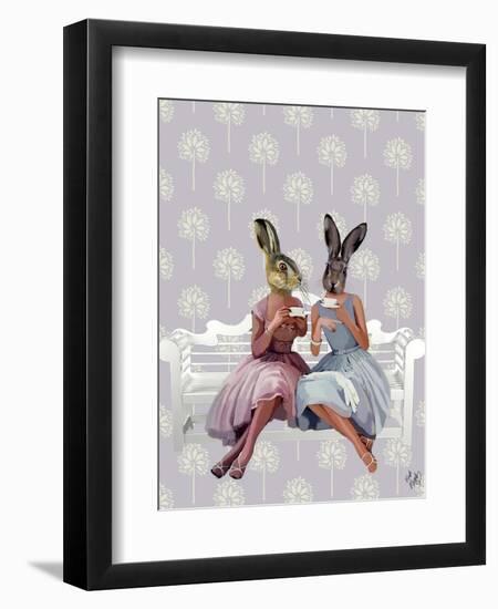 Rabbit Chat-Fab Funky-Framed Art Print