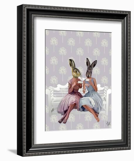 Rabbit Chat-Fab Funky-Framed Art Print