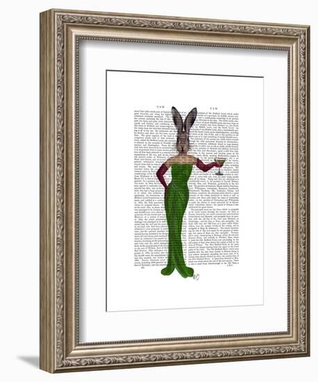 Rabbit Green Dress-Fab Funky-Framed Art Print