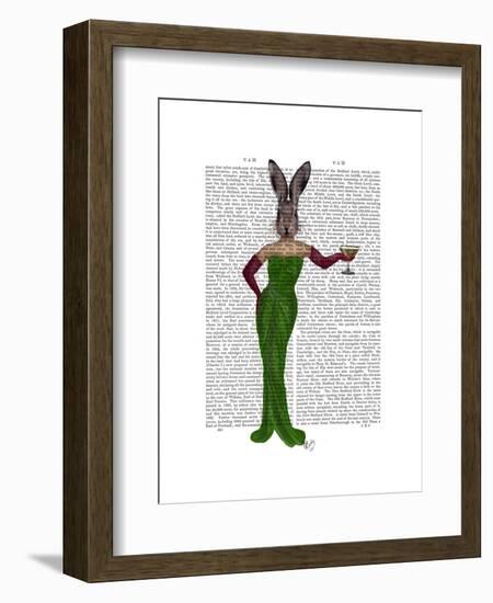 Rabbit Green Dress-Fab Funky-Framed Art Print
