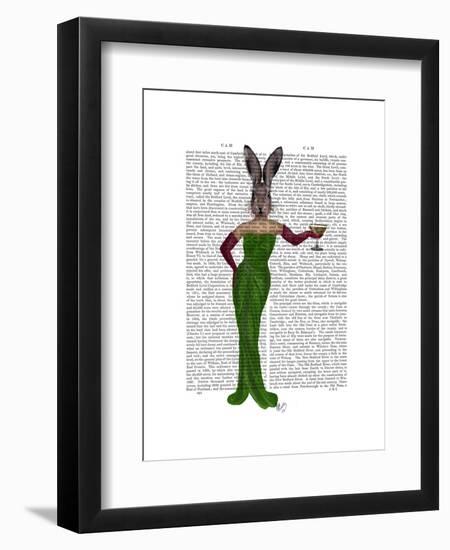 Rabbit Green Dress-Fab Funky-Framed Art Print