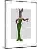 Rabbit Green Dress-Fab Funky-Mounted Art Print