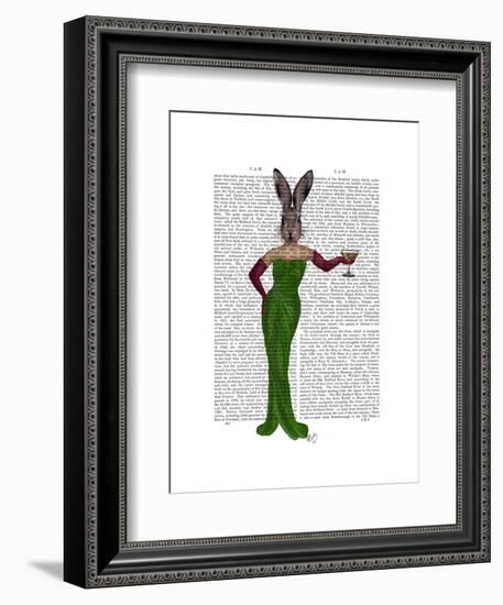 Rabbit Green Dress-Fab Funky-Framed Art Print