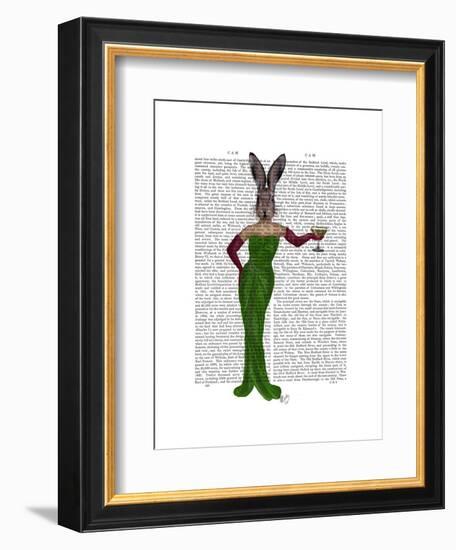 Rabbit Green Dress-Fab Funky-Framed Art Print