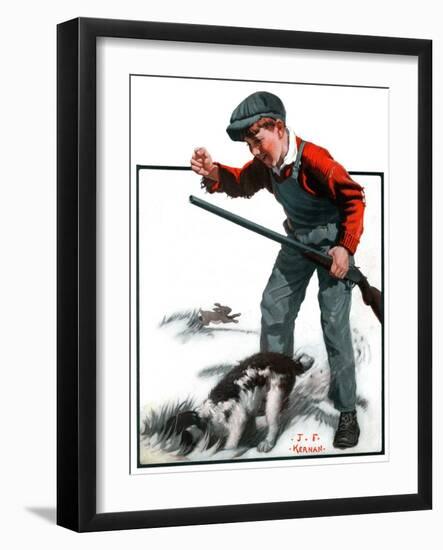 "Rabbit Hunting,"February 2, 1924-J.F. Kernan-Framed Giclee Print