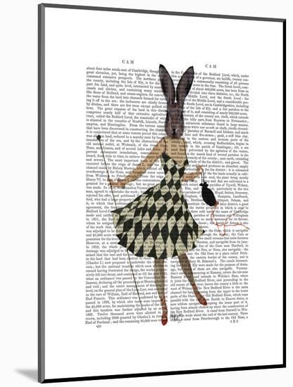 Rabbit in Black White Dress-Fab Funky-Mounted Art Print