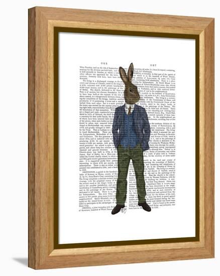 Rabbit in Blue Waistcoat-Fab Funky-Framed Stretched Canvas