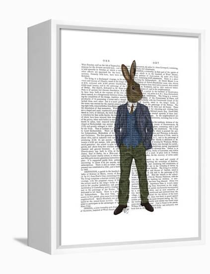 Rabbit in Blue Waistcoat-Fab Funky-Framed Stretched Canvas