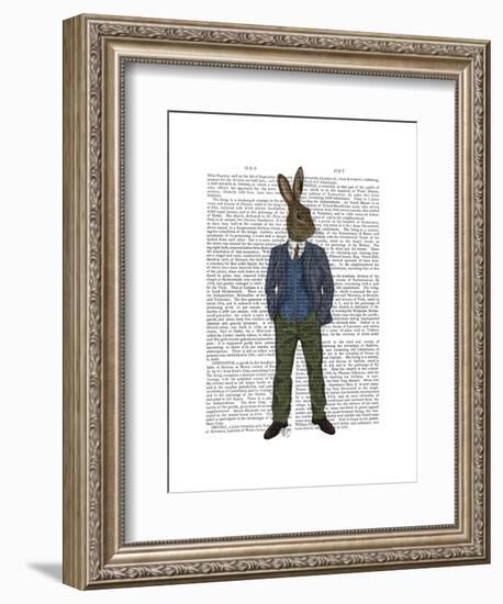 Rabbit in Blue Waistcoat-Fab Funky-Framed Art Print