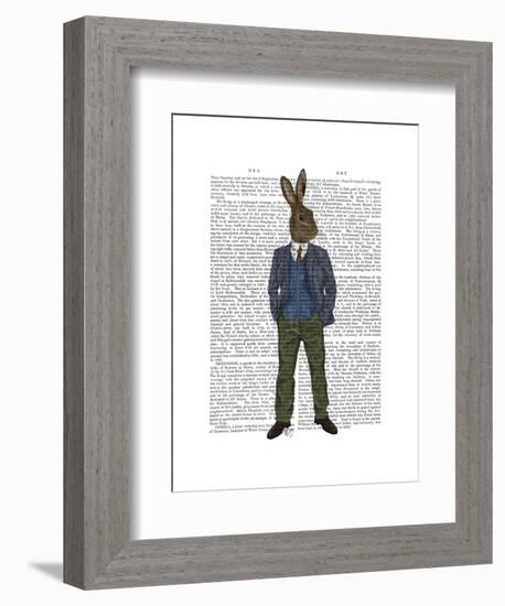 Rabbit in Blue Waistcoat-Fab Funky-Framed Art Print