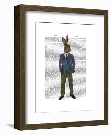 Rabbit in Blue Waistcoat-Fab Funky-Framed Art Print