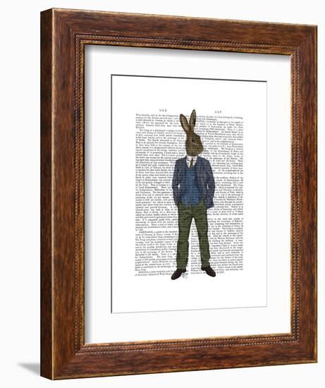 Rabbit in Blue Waistcoat-Fab Funky-Framed Art Print