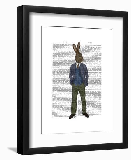 Rabbit in Blue Waistcoat-Fab Funky-Framed Art Print