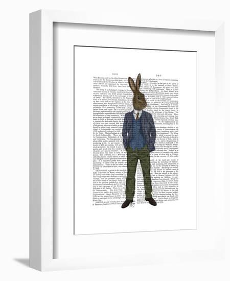 Rabbit in Blue Waistcoat-Fab Funky-Framed Art Print