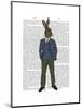 Rabbit in Blue Waistcoat-Fab Funky-Mounted Art Print