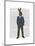 Rabbit in Blue Waistcoat-Fab Funky-Mounted Art Print