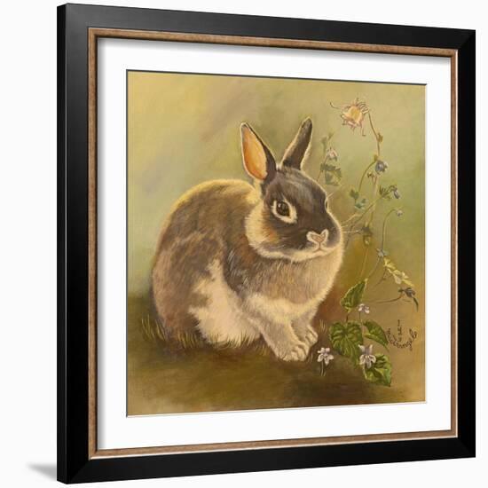 Rabbit in Columbine-Judy Mastrangelo-Framed Giclee Print