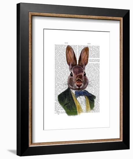 Rabbit in Green Jacket-Fab Funky-Framed Art Print