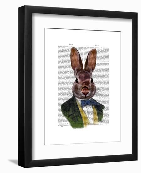 Rabbit in Green Jacket-Fab Funky-Framed Art Print