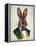 Rabbit in Green Jacket-Fab Funky-Framed Stretched Canvas