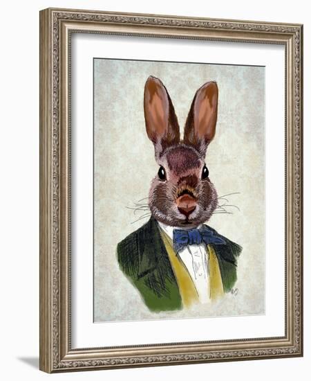 Rabbit in Green Jacket-Fab Funky-Framed Art Print