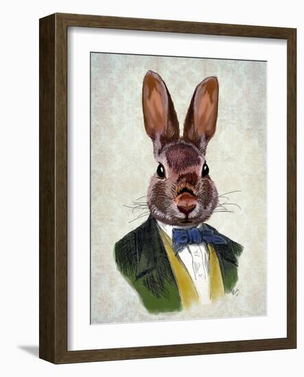 Rabbit in Green Jacket-Fab Funky-Framed Art Print