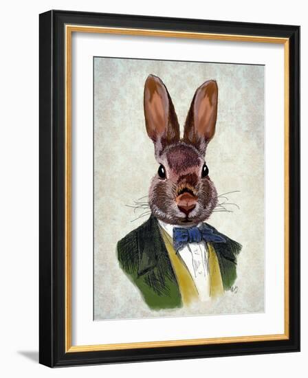 Rabbit in Green Jacket-Fab Funky-Framed Art Print