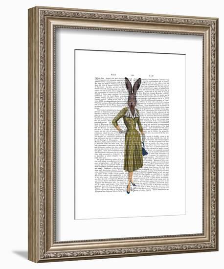 Rabbit In Mustard Dress-Fab Funky-Framed Art Print