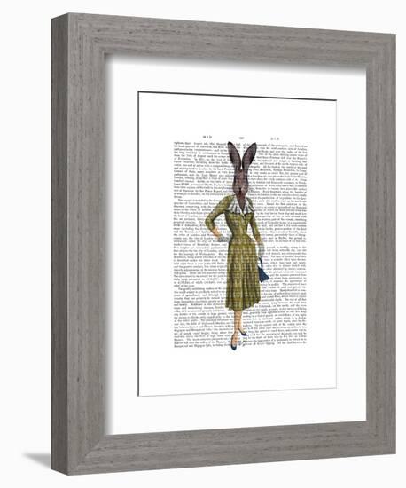 Rabbit In Mustard Dress-Fab Funky-Framed Art Print