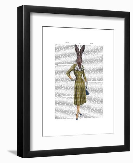 Rabbit In Mustard Dress-Fab Funky-Framed Art Print