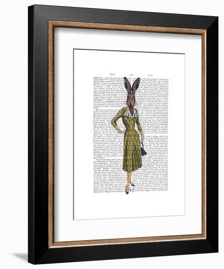 Rabbit In Mustard Dress-Fab Funky-Framed Art Print